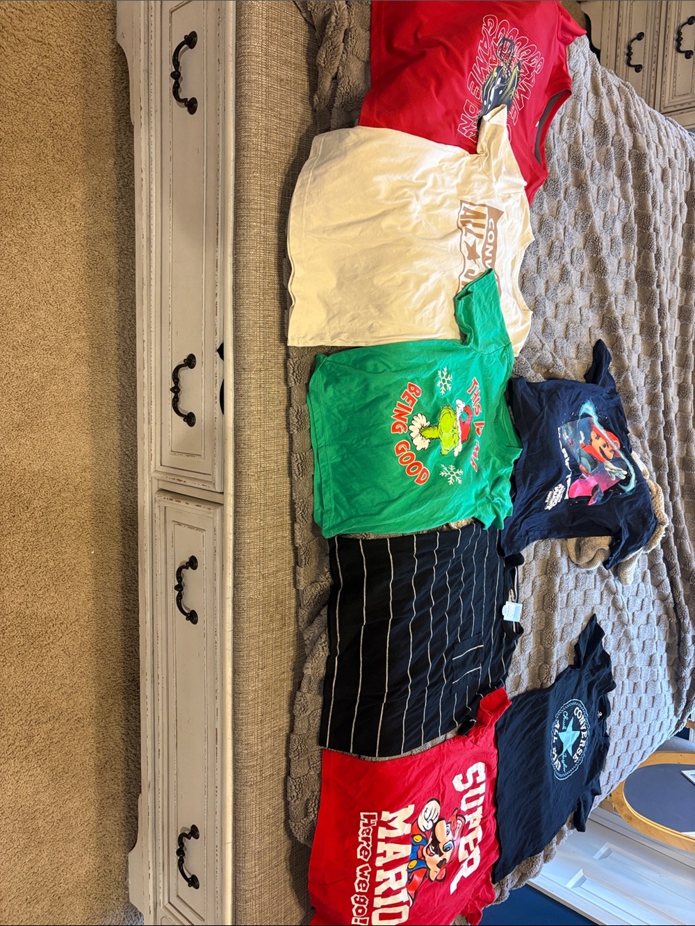 Cat & Jack Red, Green, White, Navy & Black Kids Graphic Tee Bundle